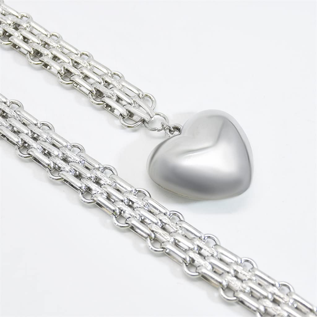 RWRAPS Ciondolo d'Amore Catena in Vita Cintura a Catena in Argento Catena Decorativa Versatile (Argento Come Mostrato)
