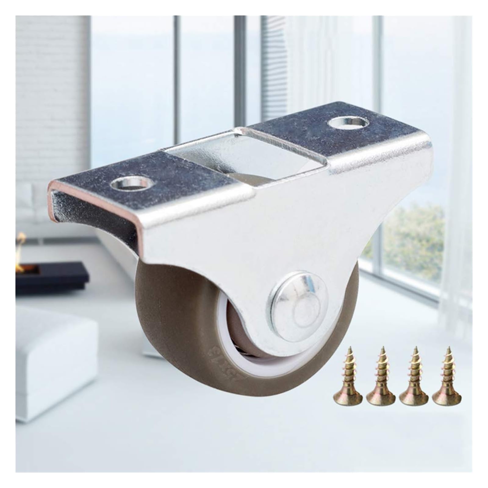 Ruedas giratorias, Ruedas para sillas de Oficina, Ruedas de Goma para Transporte de Muebles, Ruedas fijas de 25 mm, fijación de Goma de 50 mm, Juego de 4