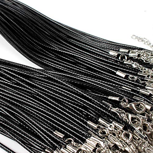 Raylinedo® 20 Pieces 18 inch Wax Cord Necklaces 1.5mm White Braided Imitation Leather Cord Rope Necklace Chain with Lobster for DIY Jewelry Making - Image 3