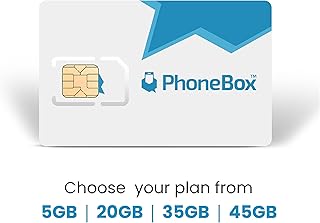 PhoneBox Canada Prepaid SIM Card | 5G Data | Choose from 5GB, 20GB, 35GB or 45GB| No Contracts! Affordable Plans! Talk, Text, Data for 30 Days! No overage fees! Unlimited International Text!