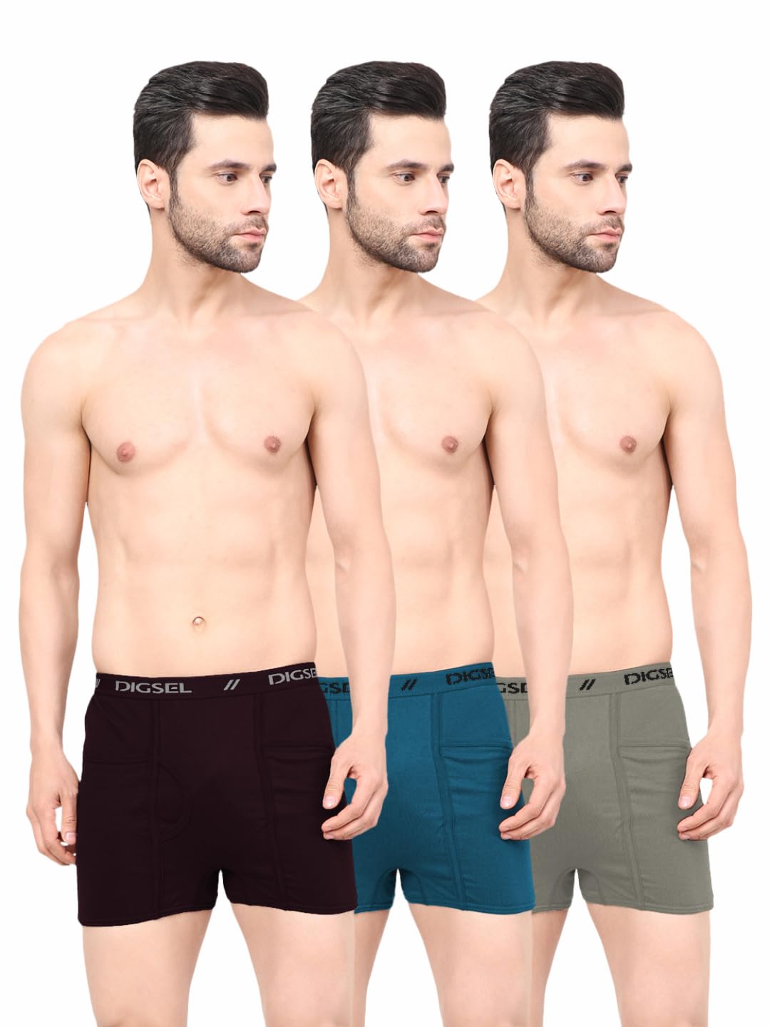Men 100% Cotton Outer Elastic Packet Trunks Brother-picture-29