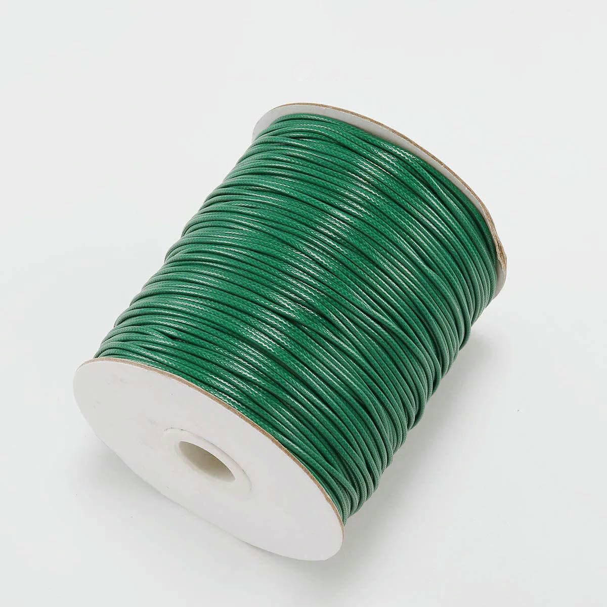 10m/lot Korean Waxed Cotton Cord Waxed Thread Cord String Strap Necklace Rope Bead For Bracelet For Jewelry Making Findings-Green-1.0mm (10Meters)