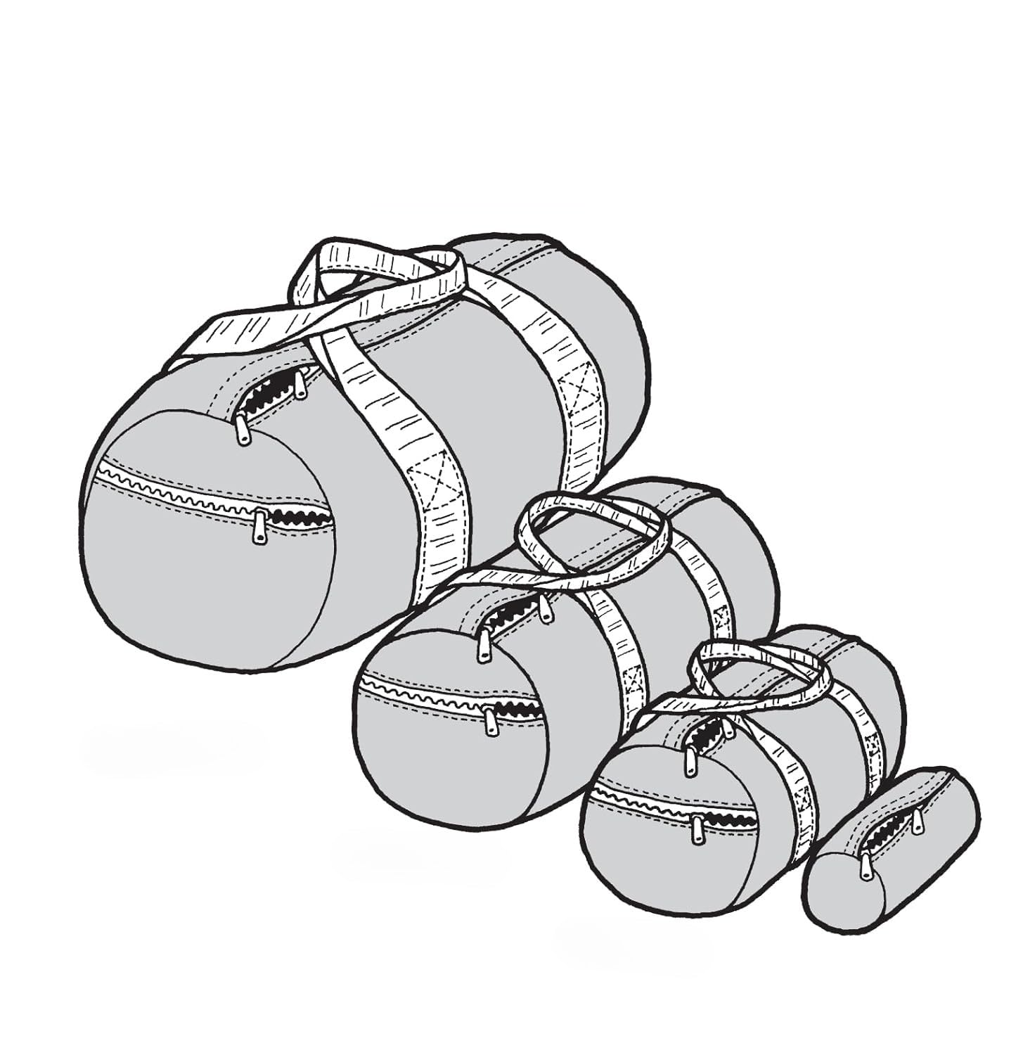 The Green Pepper Inc. Round Cargo Duffel Gym Travel Cosmetic Sewing Pattern #202