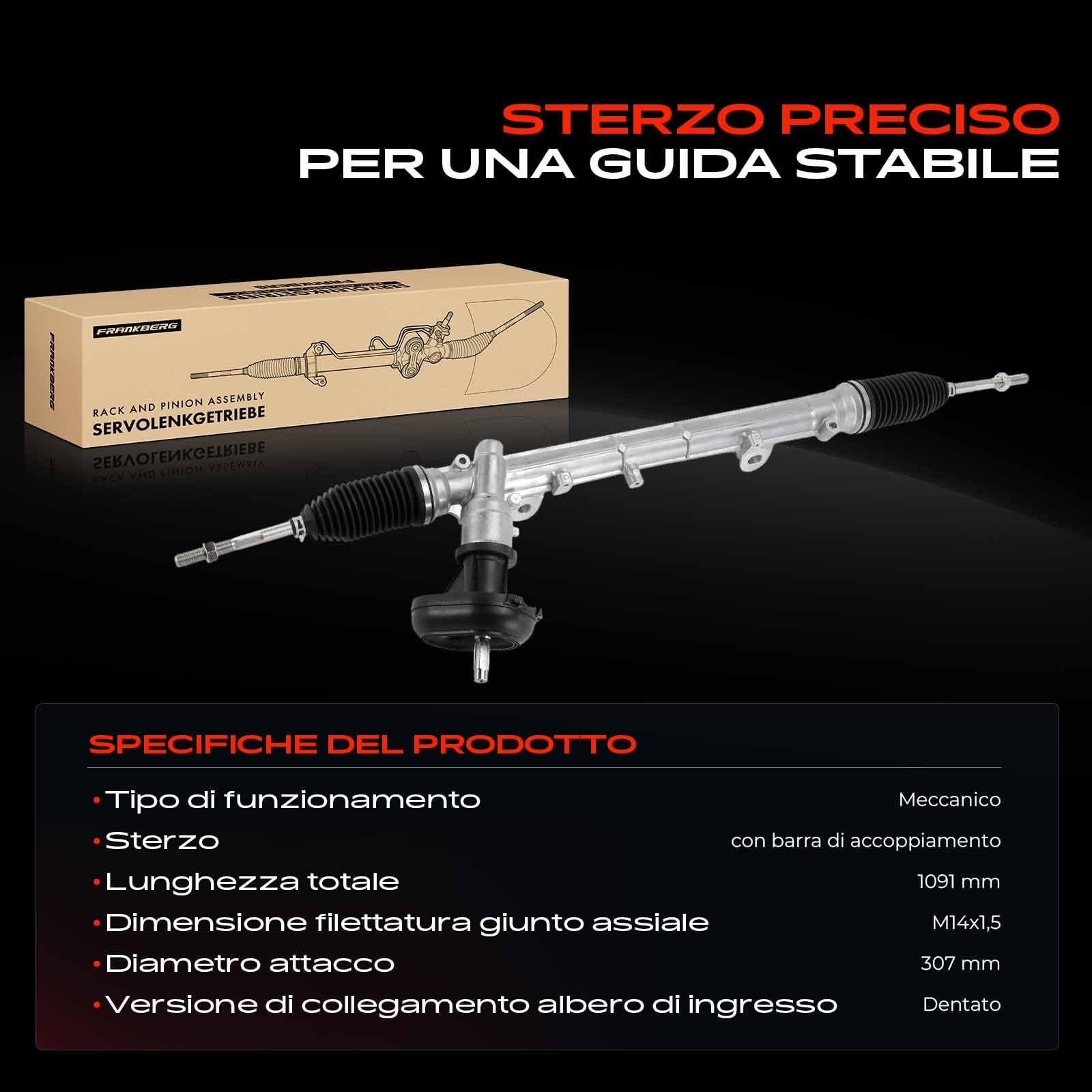Frankberg Scatola dello sterzo meccanica Guida a Sinistra Compatibile con Duster HM 1.0L-1.6L 2017-2025 Replace# 490010810R, 480104213R