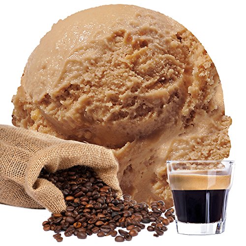 1 Kg Espresso Geschmack Eispulver VEGAN - OHNE ZUCKER - LAKTOSEFREI - GLUTENFREI - FETTARM, auch für Diabetiker Milcheis Softeispulver Speiseeispulver Gino Gelati