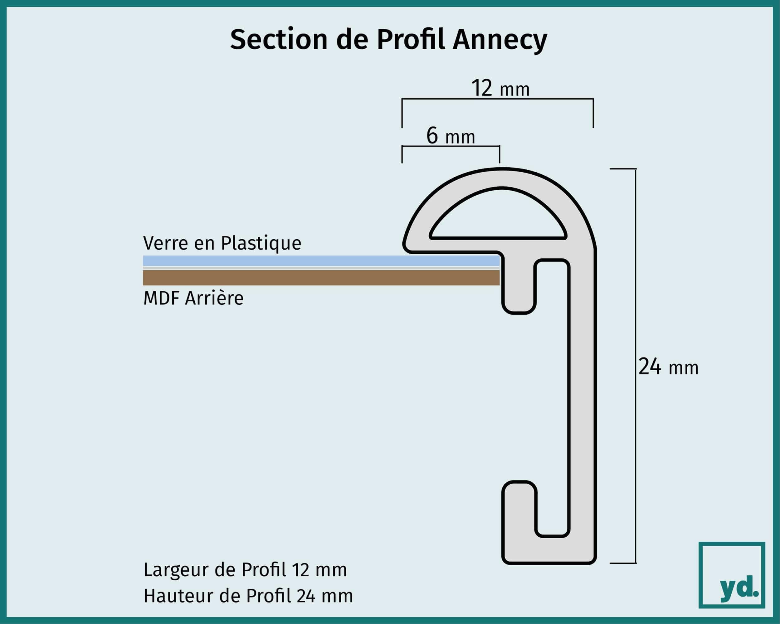 yd. Your Decoration Annecy - Cornice portafoto in plastica di faggio chiaro, con vetro artificiale antiriflesso, 67 x 98 cm
