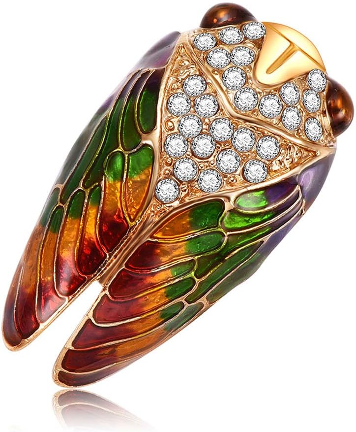 Comelyjewel Cicada Brooch Insects Rhinestone Fashion Charms Jewelry Badge Banquet Scarf Pins
