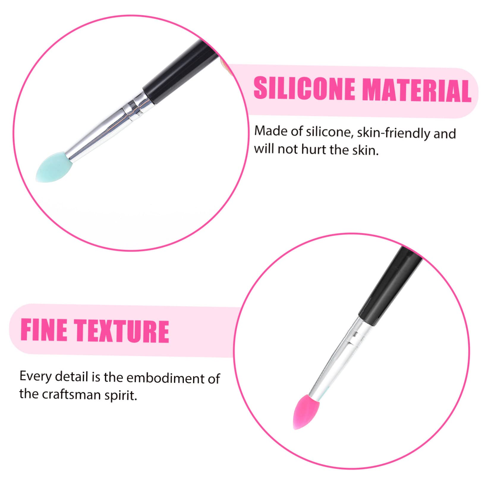 minkissy 25pezzi Pennello Ombretto Silicone Professionale Per Applicazione Sequins Facile Da Pulire e Maneggiare Per Make-up Occhi e Regali Donne