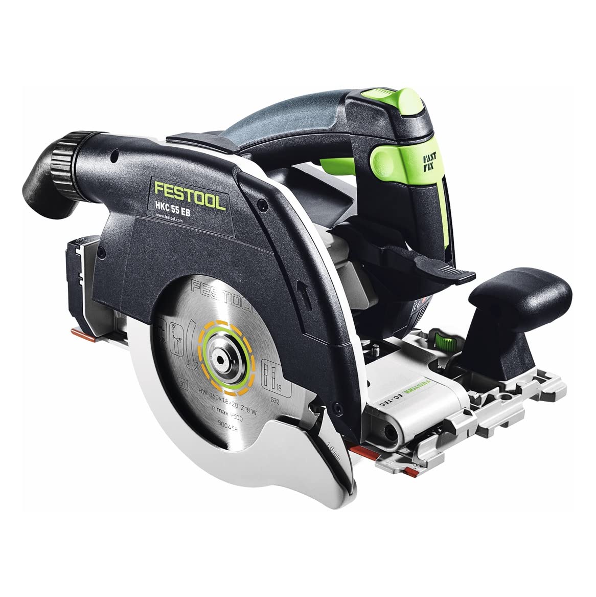 Festool HKC 55 Sierra Circular a Bateria 18 V, 5,0 Ah, SCA | Motor EC-TEC sin escobillas, Bluetooth, corte hasta 55 mm a 0°, incluye 2 baterias, cargador SCA 16 y Systainer