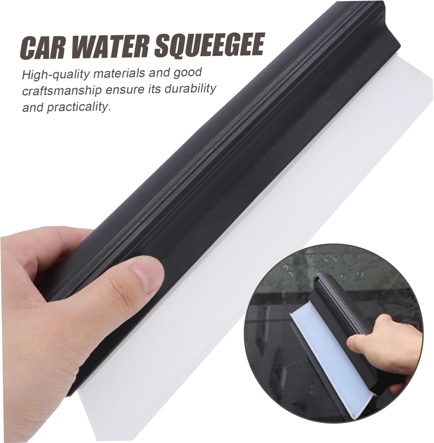 Car Window Squeegee Ergonomic Handle 12-inch Quick Dry Cleaning Tool for Car Windows and Showers for Detailing