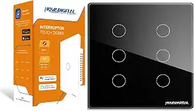 Interruptor Zigbee Touch 6 Teclas Google Home Alexa Preto