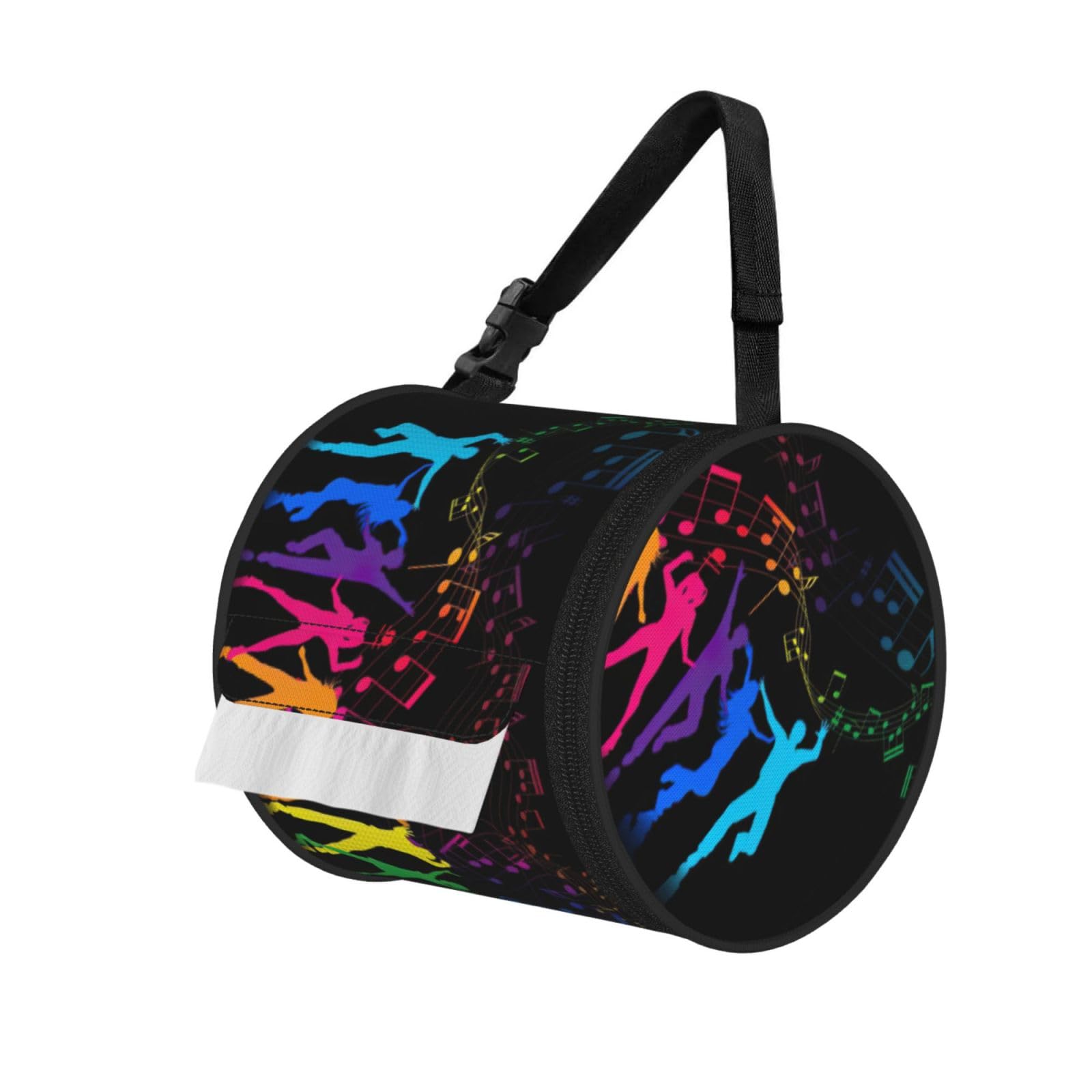 Dance With Music Print Fashion Tissues Organizer Box, Hanging Tissue Holder For Purse Coins For Car Office Daily Outing