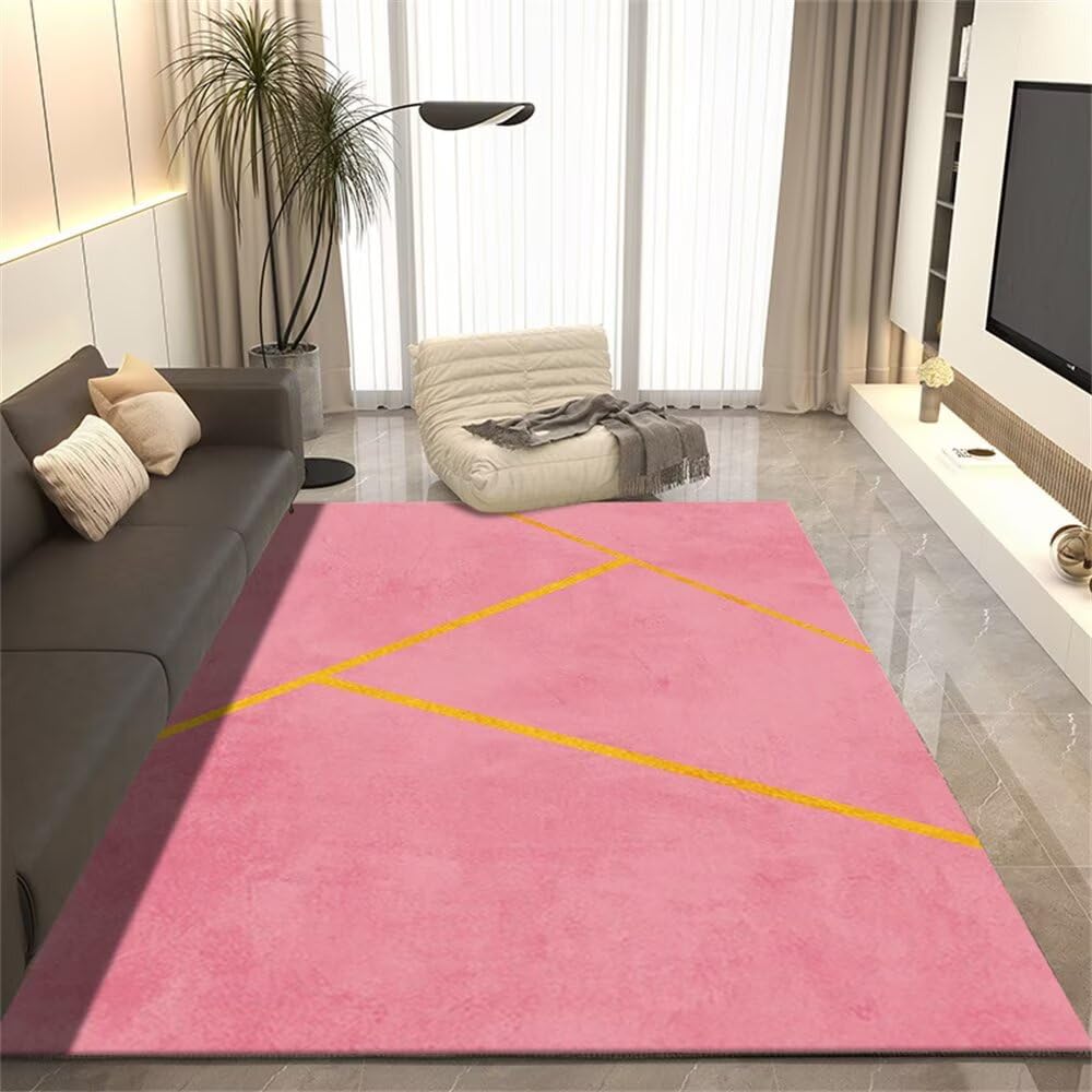Tapis de sol salon et chambre fille rose en 120x180CM