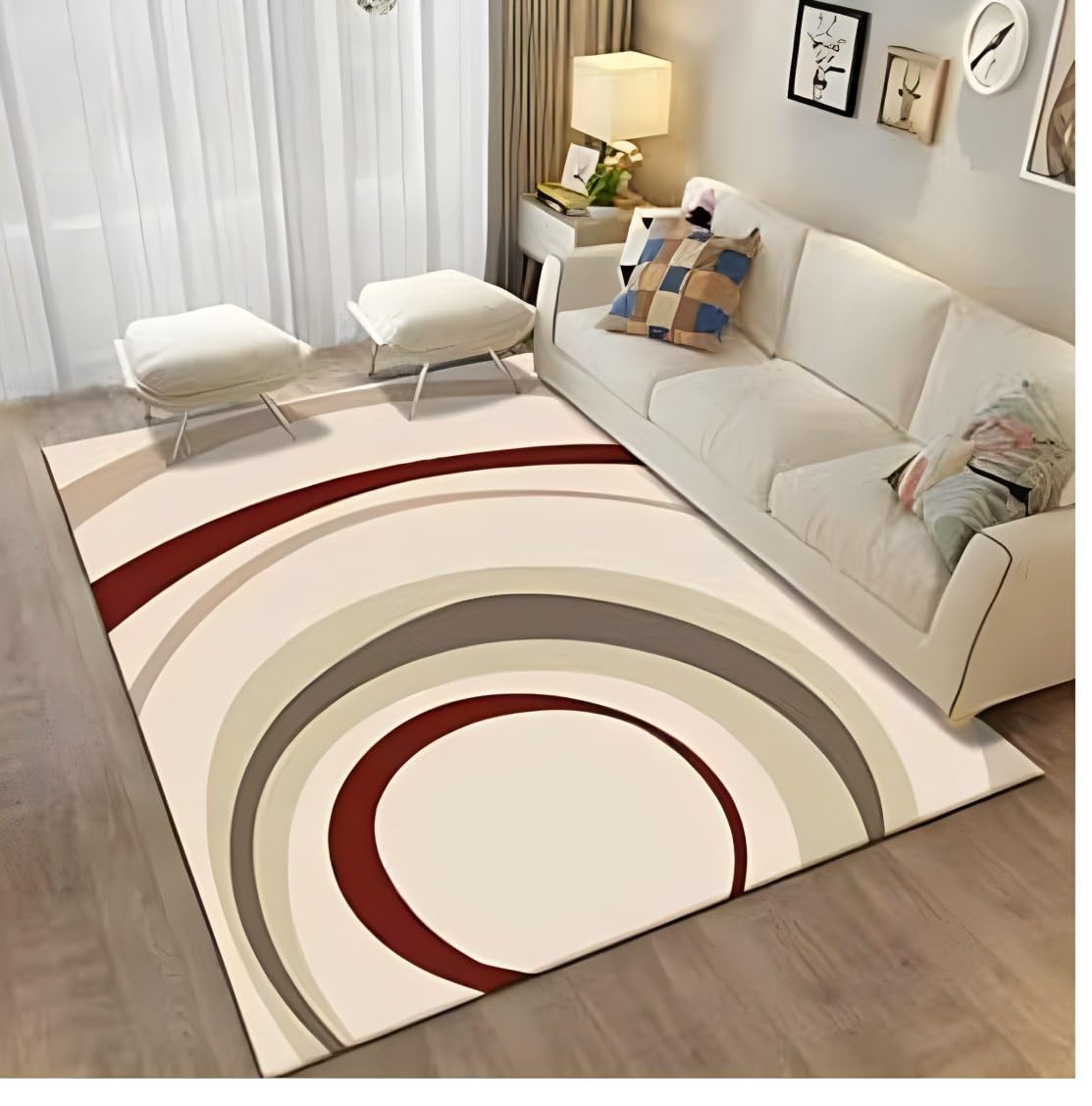 Amazon｜[NHYGDY] ラグ 幾何学 カラー5 模様 緑 黒 白 グレー 北欧