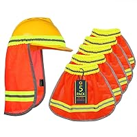 Vista 11 de Evridwear Protector solar de cuello de alta visibilidad con rayas reflectantes, sombra de seguridad con banda elástica de malla transpirable