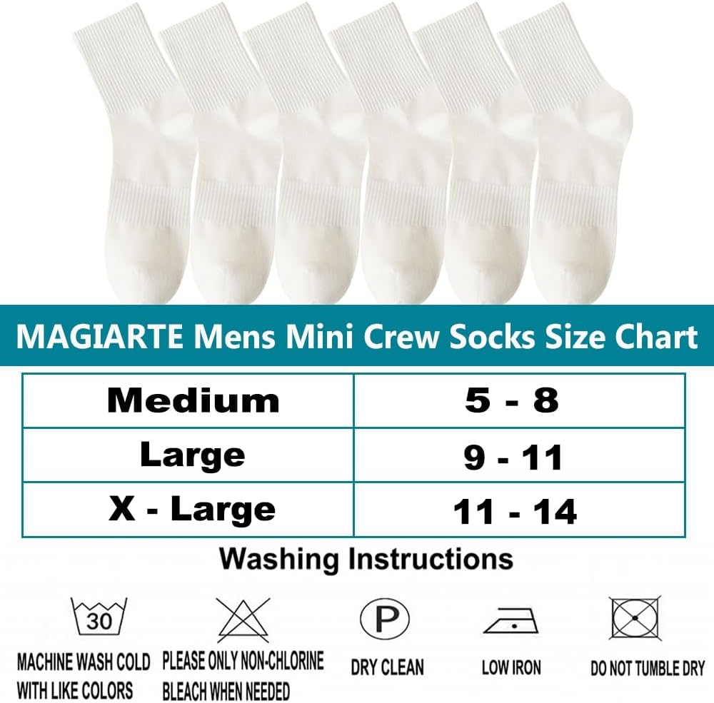 MAGIARTE Mens Athletic Cotton Quarter Crew Socks Moisture Wicking Odor Control Arch Support Compression Running Socks for men - Image 6