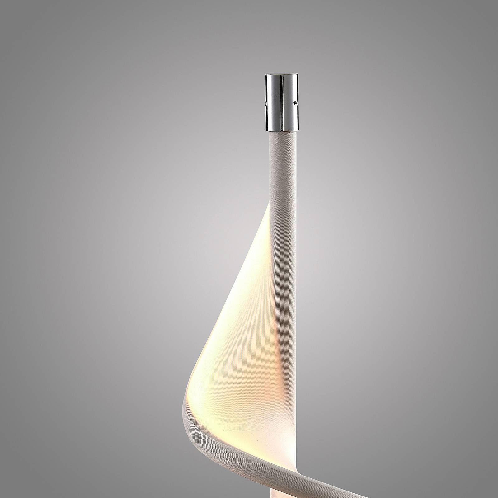 Lucande LED Tischlampe Edano dimmbar (Modern) in Weiß aus Textil (1 flammig,) - Tischleuchte Schreibtischlampe Nachttischlampe Wohnzimmerleuchte