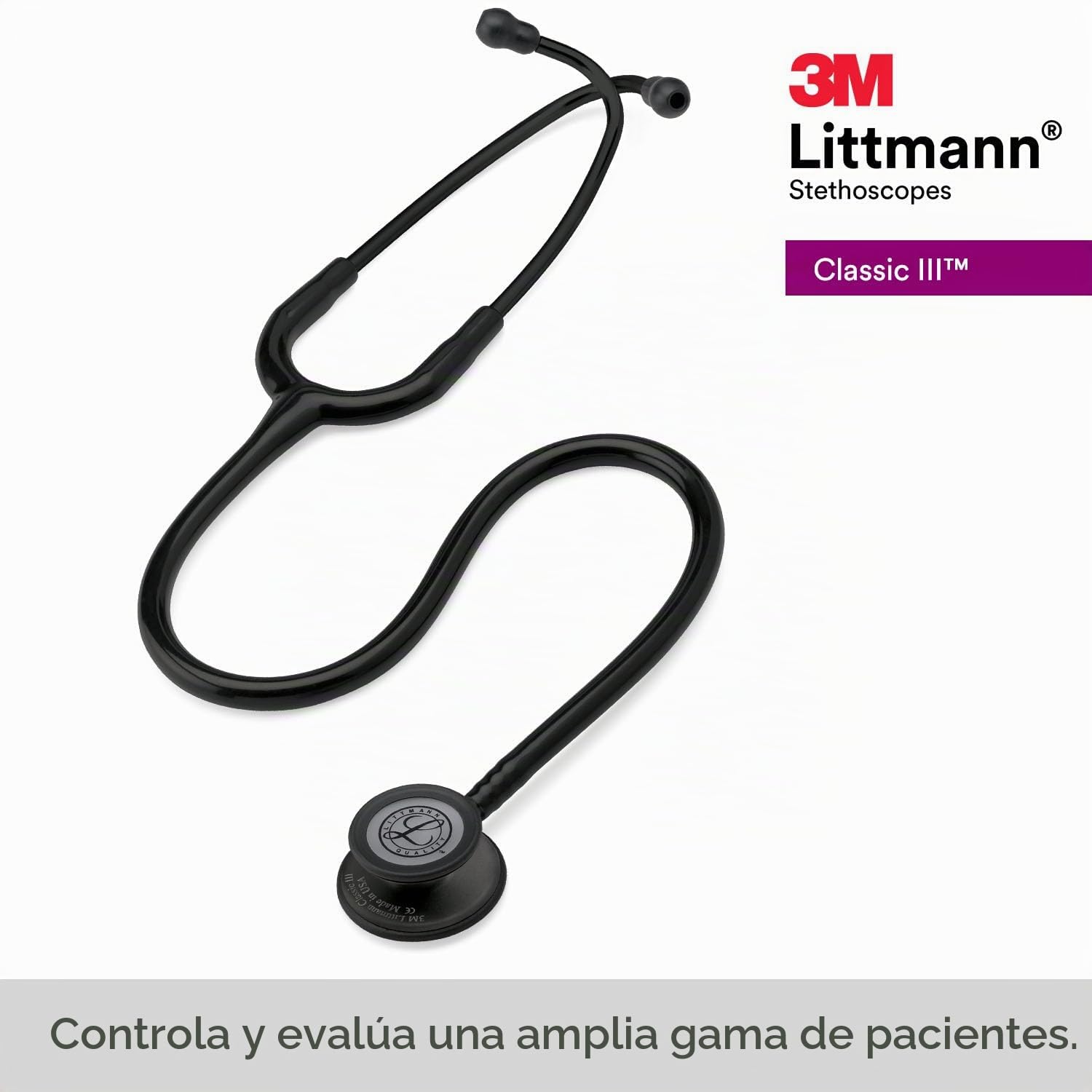 Fonendoscopio 3M™ Littmann® Classic III™ con grabado láser gratuito - Negro Negro mate 5803