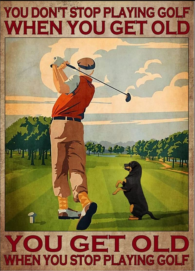 Tnnd You Don't Stop Playing Golf When You Get Old You Get Old When You Stop Playing Golf Decor Poster Wall Art Decor Metal Sign Poster 8X12 Inches