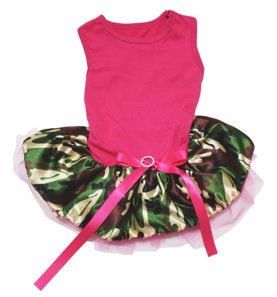 Robe de promenade pour chien Pet Supply Uni tutu rose camouflage pour sorties au parc