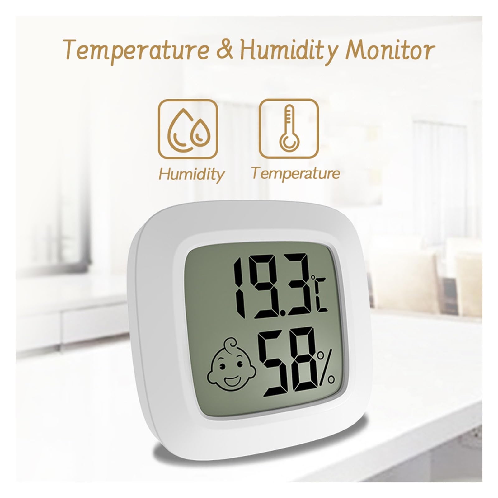 Mini Termómetro Digital LCD Magnético, Higrómetro, Sensor De Temperatura Ambiente, Medidor Humedad, Interior, Estación Meteorológica Preciso Rápido Monitorización Tiempo Real(5pcs)