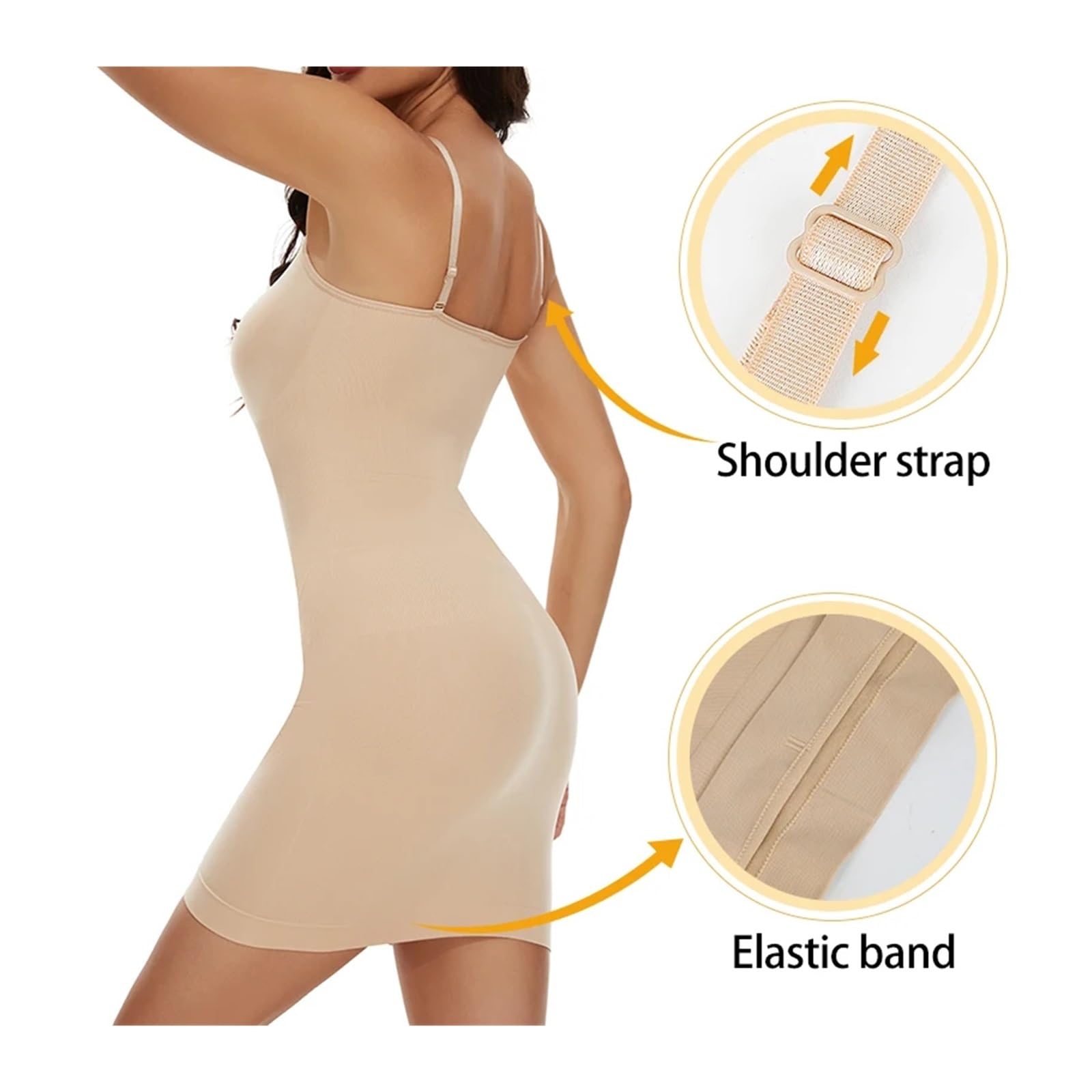 Vestido Moldeador Faja Moldeadora sin Costuras for Mujer, Moldeadora de glúteos, Control de Abdomen, Invisible, for Debajo de Vestidos.(Pink,M)