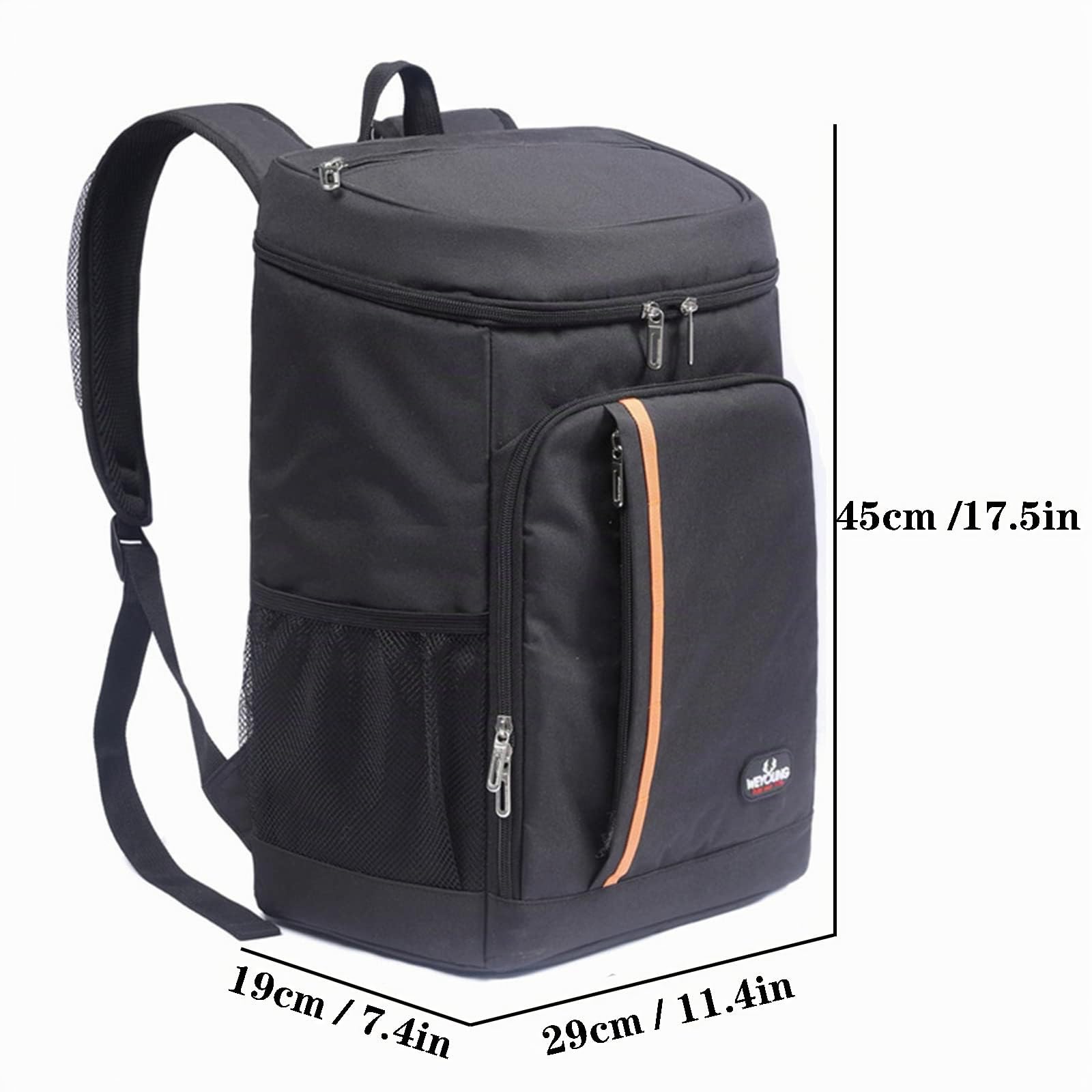 Sac à Dos Glacière Isotherme 28L, Sac de Pique-Nique Sac Isotherme Portable Cooler Backpack Bag, pour Homme Femme au Travail,à l'école,Les Pique-niques,randonnée,Camping (Noir)