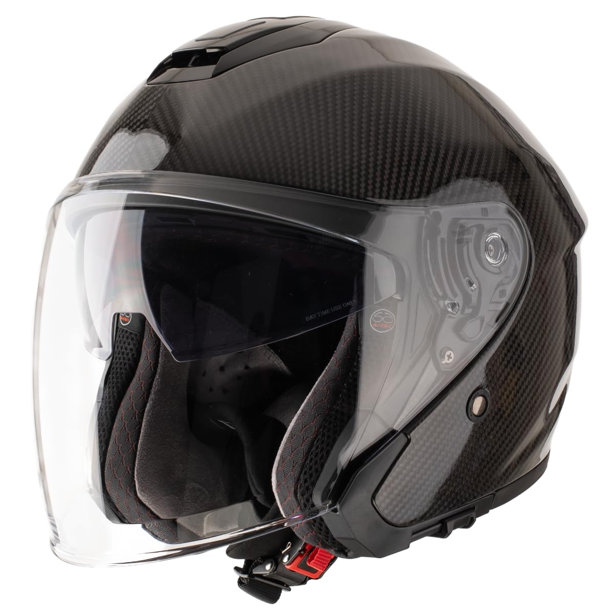 VINZ Bayburt Carbon Jethelm mit Doppelvisier | Leicht & Stark ECE 22.06 Zertifiziert | Roller Helm mit Sonnenblende | Motorradhelm mit Visier | In Gr. XS - XXL
