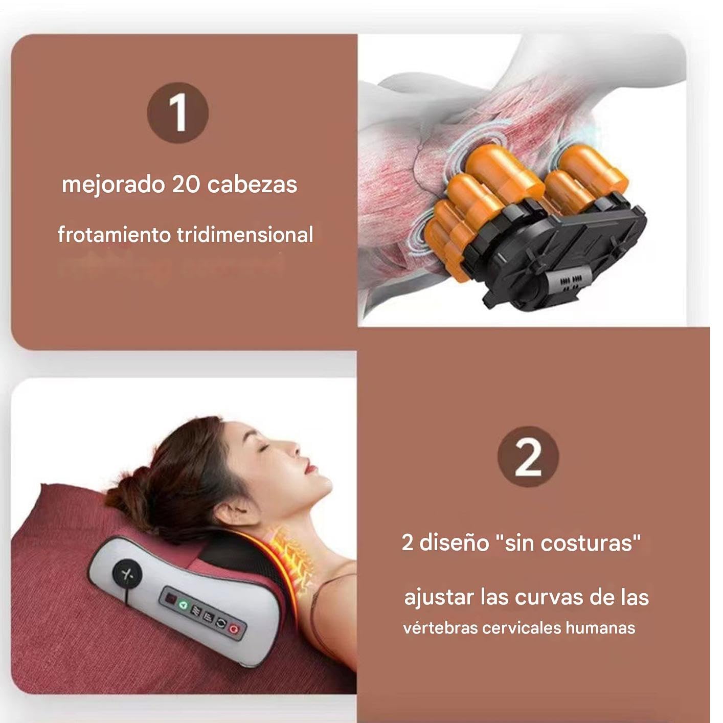 Masajeador de Cuello Cojín Eléctrico De Masaje Para Hombros Y Piernas