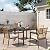 LAUSAINT HOME 5 Pieces Outdoor Patio Dining Set, Wicker Patio Furniture Set of 4 Chairs with Soft Cushion and Square Table with Umbrella Hole, Conversation Set for Backyard, Garden and Poolside