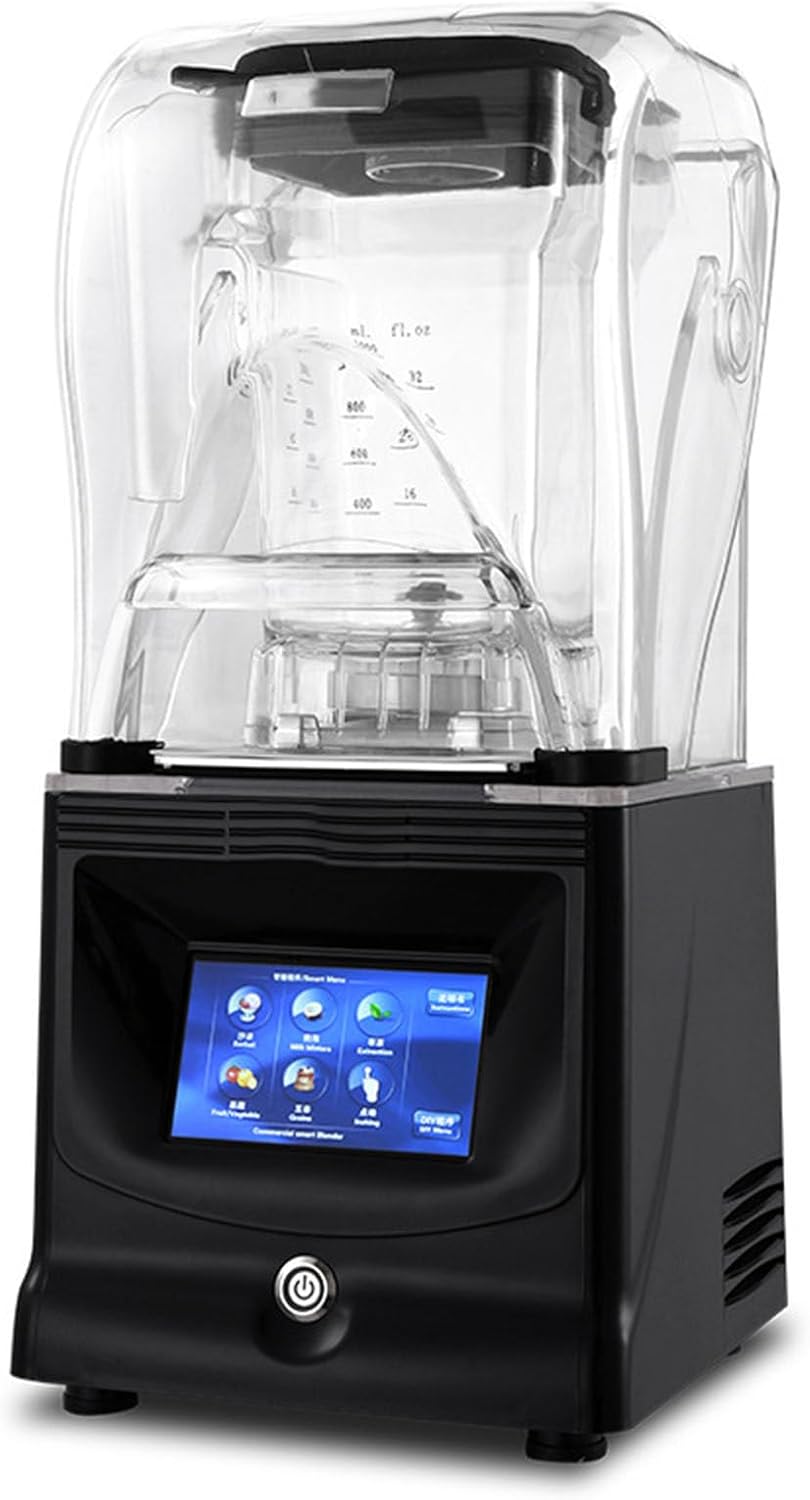 Smoothie Machine Blender 1800W 1.5L Digital Display with Soundproof Cover Independent Cup Lid Crushing Smoothie Machine,Black