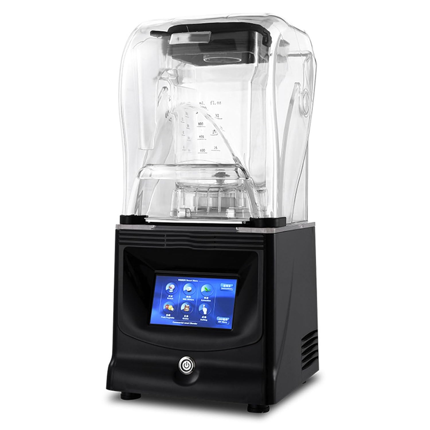 Smoothie Machine Blender 1800W 1 5L Digital Display with Soundproof Cover Independent Cup Lid Crushing Smoothie Machine Black
