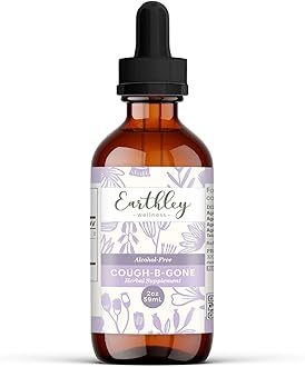 Cough-B-Gone, Alcohol-Free Herbal Tincture for Kids & Adults (6 Months+), Cold and Cough Remedy, Soothes Sore Throats, Promotes Lung Health, and Detoxification (2oz, Kids)