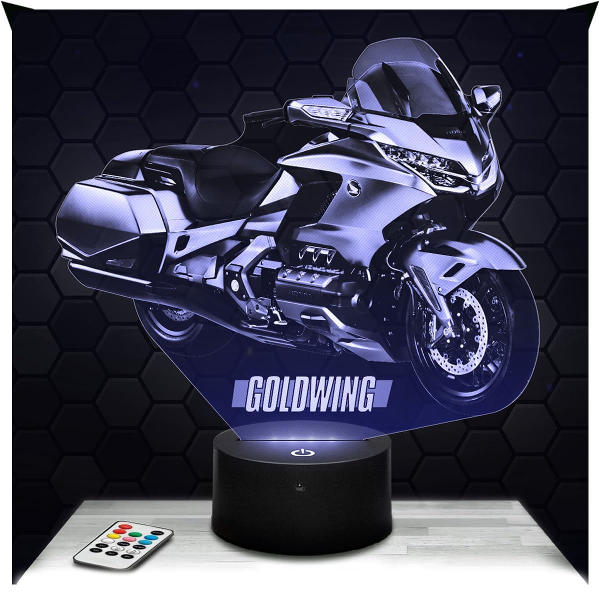 Lampephoto.fr - Moto Goldwing H Biker 3D Lamp Decoration, Gift idea for Men, Moto Goldwing H Object Adult Night Light Room Decor, Original Christmas, Gift Idea for Men, Gifts Merchandising TOP