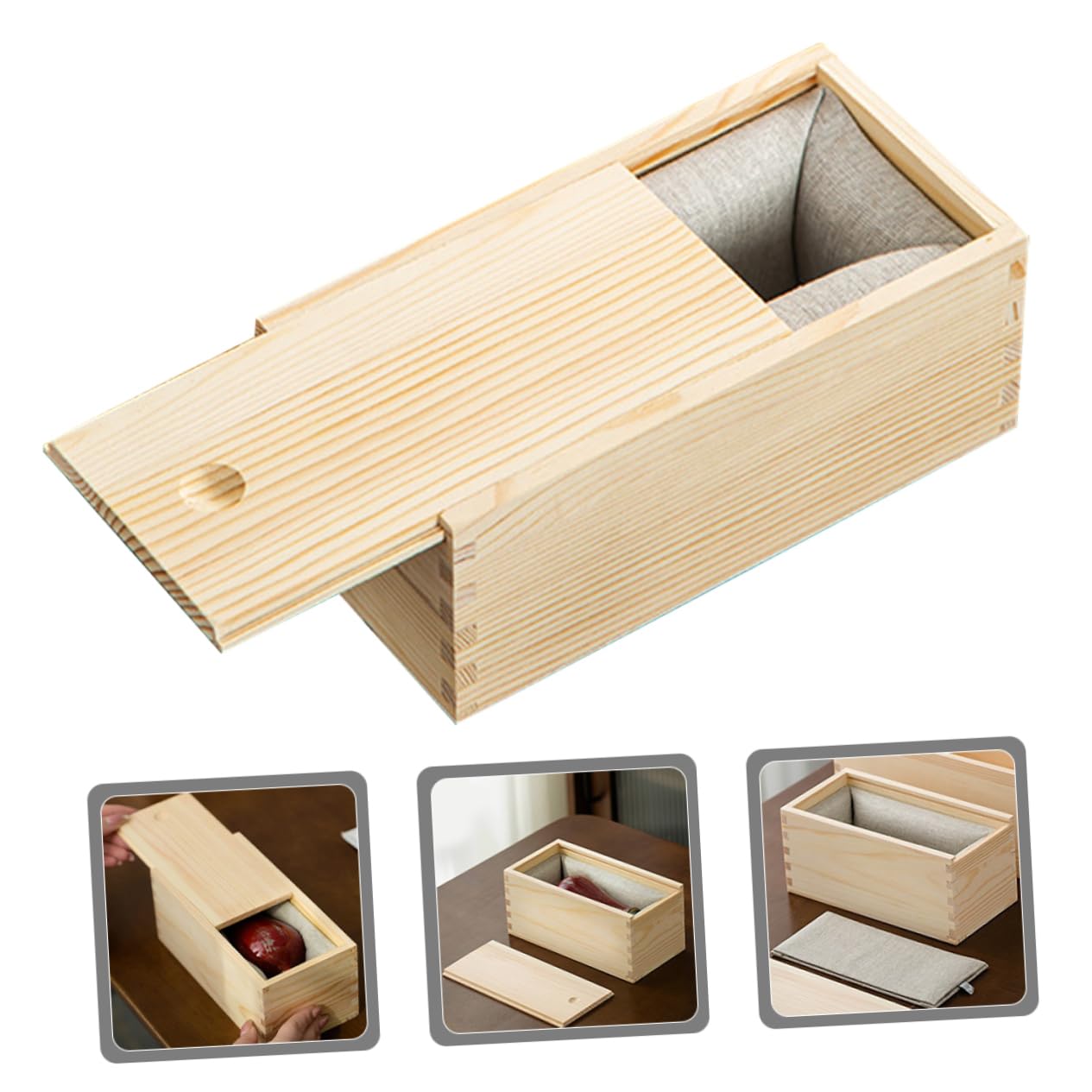 BESPORTBLE Scatola Da 5 Pezzi Scatola portaoggetti in pino Archiviazione con coperchio scatole decorative piccolo a forma di scatole di immagazzinaggio decorative scatole portafoto di legno