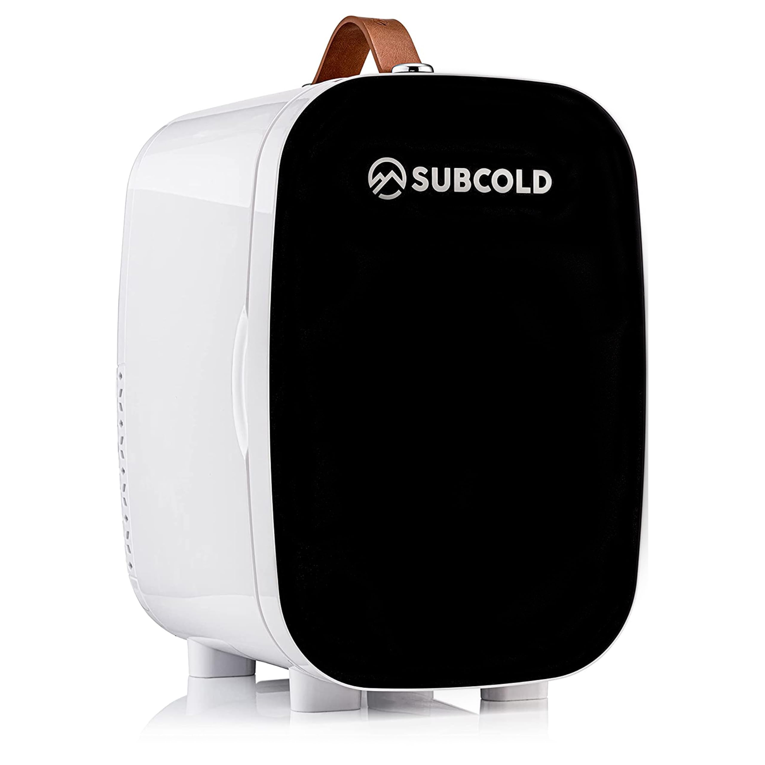 Subcold Pro6 Luxus Mini Kühlschrank Kühler 6 Liter / 8 Dosen AC & Exklusive USB Power Option Kleiner tragbarer Kühlschrank für Büro, Schlafzimmer, Auto, Hautpflege & Kosmetik Schwarz