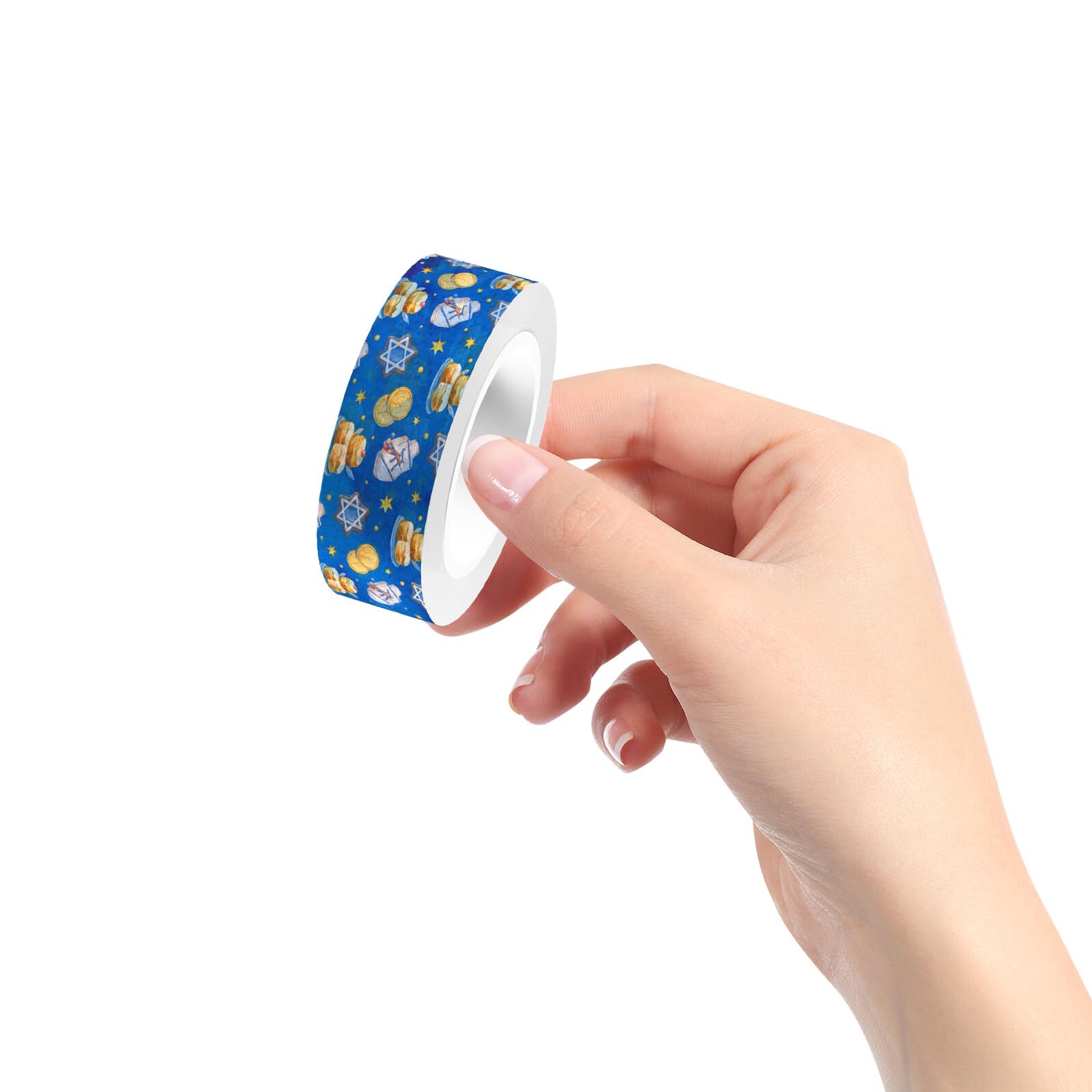 Ruban Adhésif Washi Hanouka 12 Pièces pour Journaling et Scrapbooking
