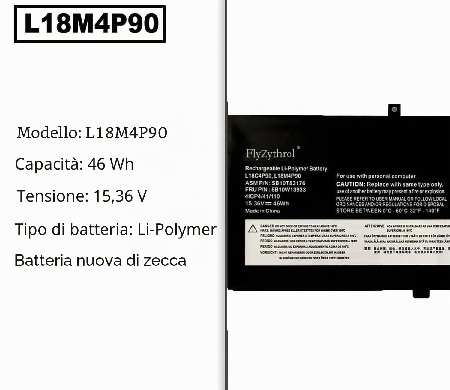 L18M4P90 L18C4P90 Batteria compatibile con Lenovo ThinkPad L13