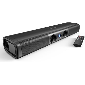 Saiyin Soundbar for TV with 90 W Peak Power and Amplified Bass | 17.1 inches, two large woofers &amp; double bass ports, Bluetoot
