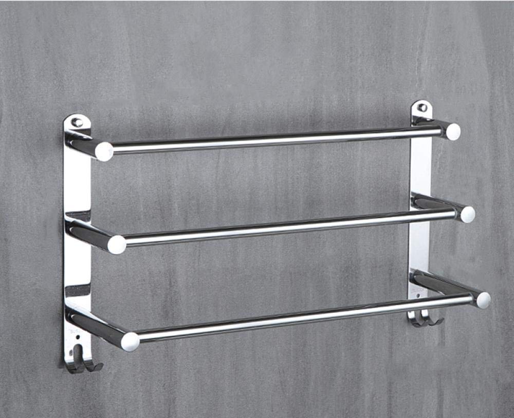 Rack de serviette en acier inoxydable LWX avec double étagère pour hôtel