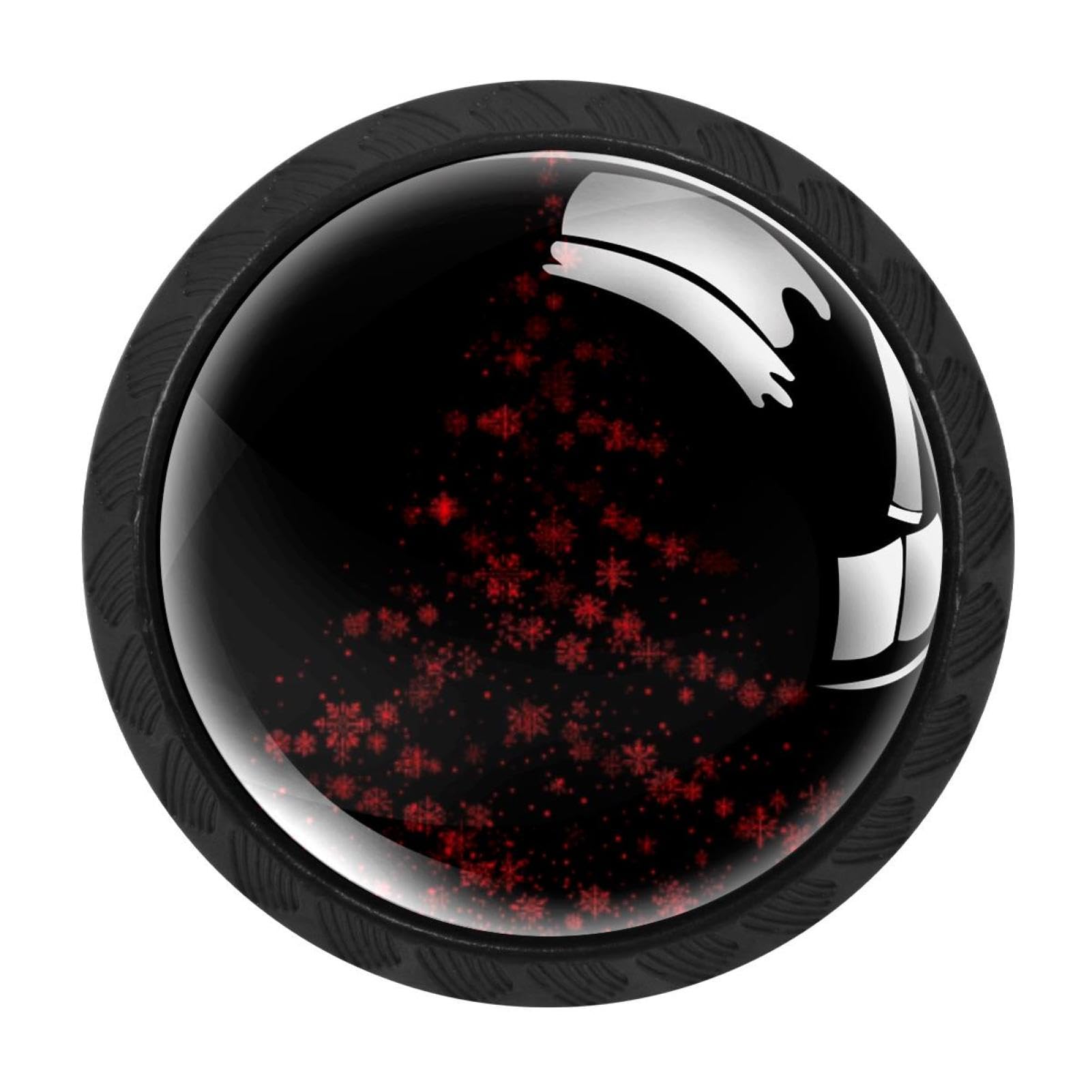 Chenzzzz Multicolored 18 4 Pack Cabinet Knobs Black Drawer Knobs Round Kitchen Cabinet Knobs Christmas Tree Red Snowflakes (1) Cabinet Handles Hardware Dresser Knobs And Pulls For Bathroom Cabinets