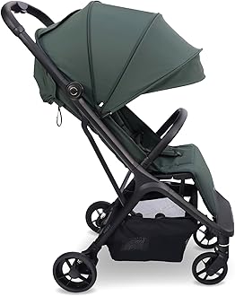 My Babiie MBX7 Autofold Stroller – from Birth to 4 Years (22kg), Foldable & Compact, Lightweight, Travel Buggy for Toddlers, Pushchair Includes Rain Cover - Forest Green