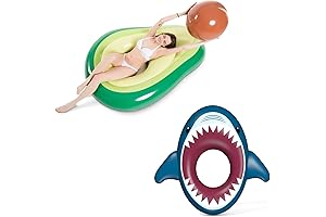 Avocado Pool Float with Ball and Shark Float