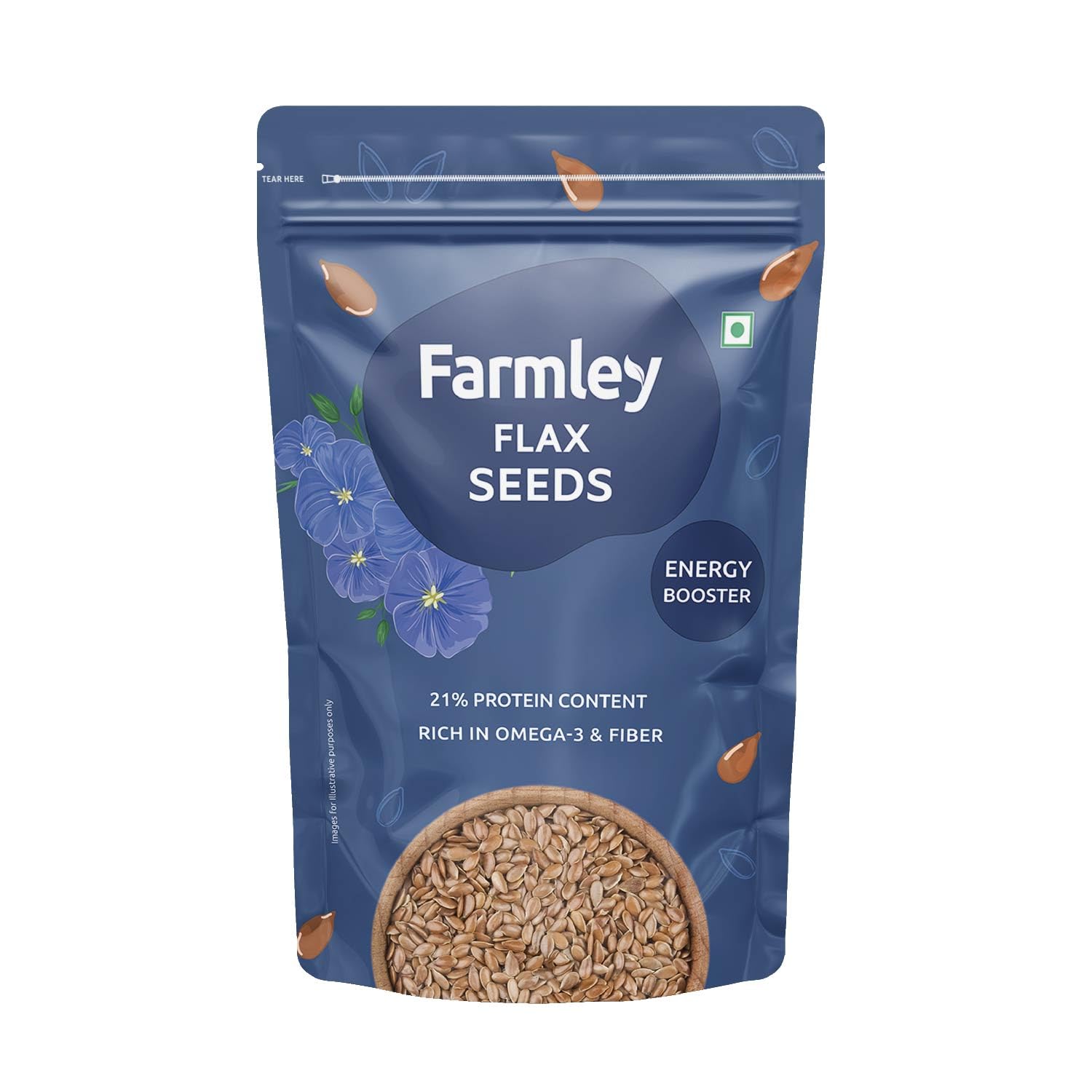 Premium Flax Seeds Farmley Standee Pouch 200 g