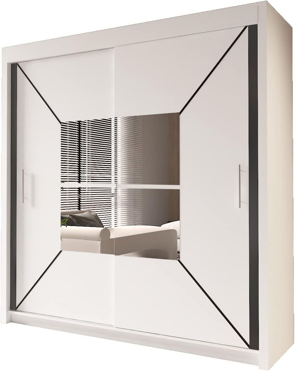 INTERWOOD Armoire double porte coulissante pour chambre à coucher avec