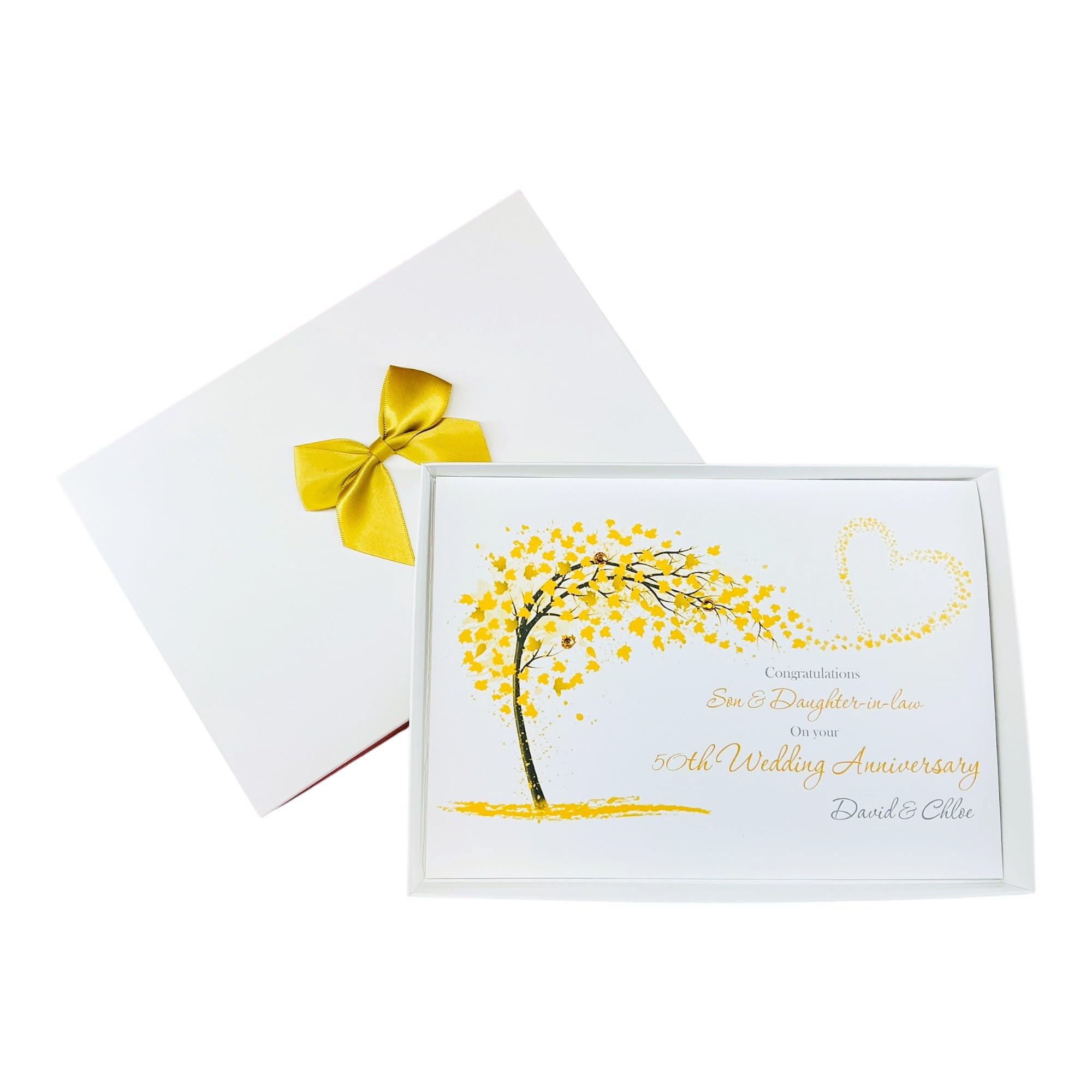 Son & Daughter-In-Law 50th Wedding Anniversary Card Golden - SH 151 — image 1