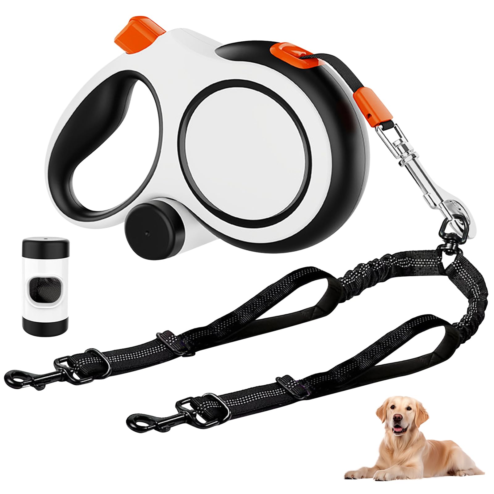 Laufleine Hundeleine, Rollleine Hund 8m, Einziehbare Hundeleine Mit Kotbeutelspender, 360° Flexibel, Für Hunde Bis 50kg