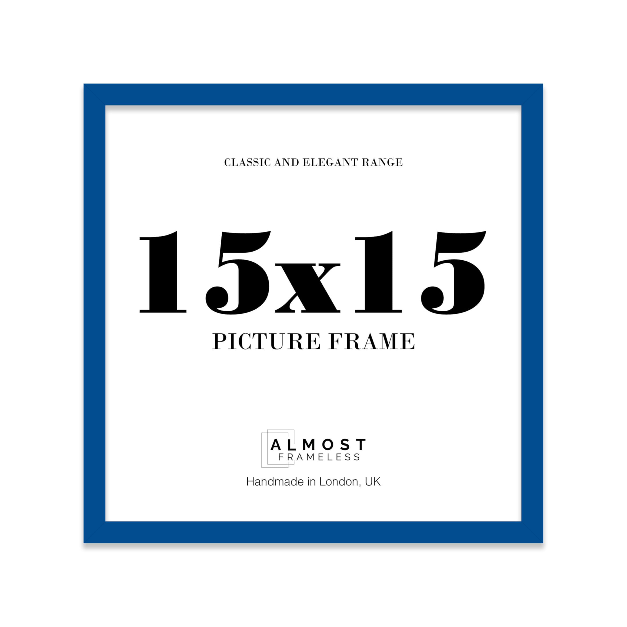 15x15 Blue Picture Frame for Square Photos, Posters, Prints & Artwork, (20.3 x 15.2cm) Wall Display Moderrn Style Photo Frame for Home, Office, Gallery Wall, 1 Pack