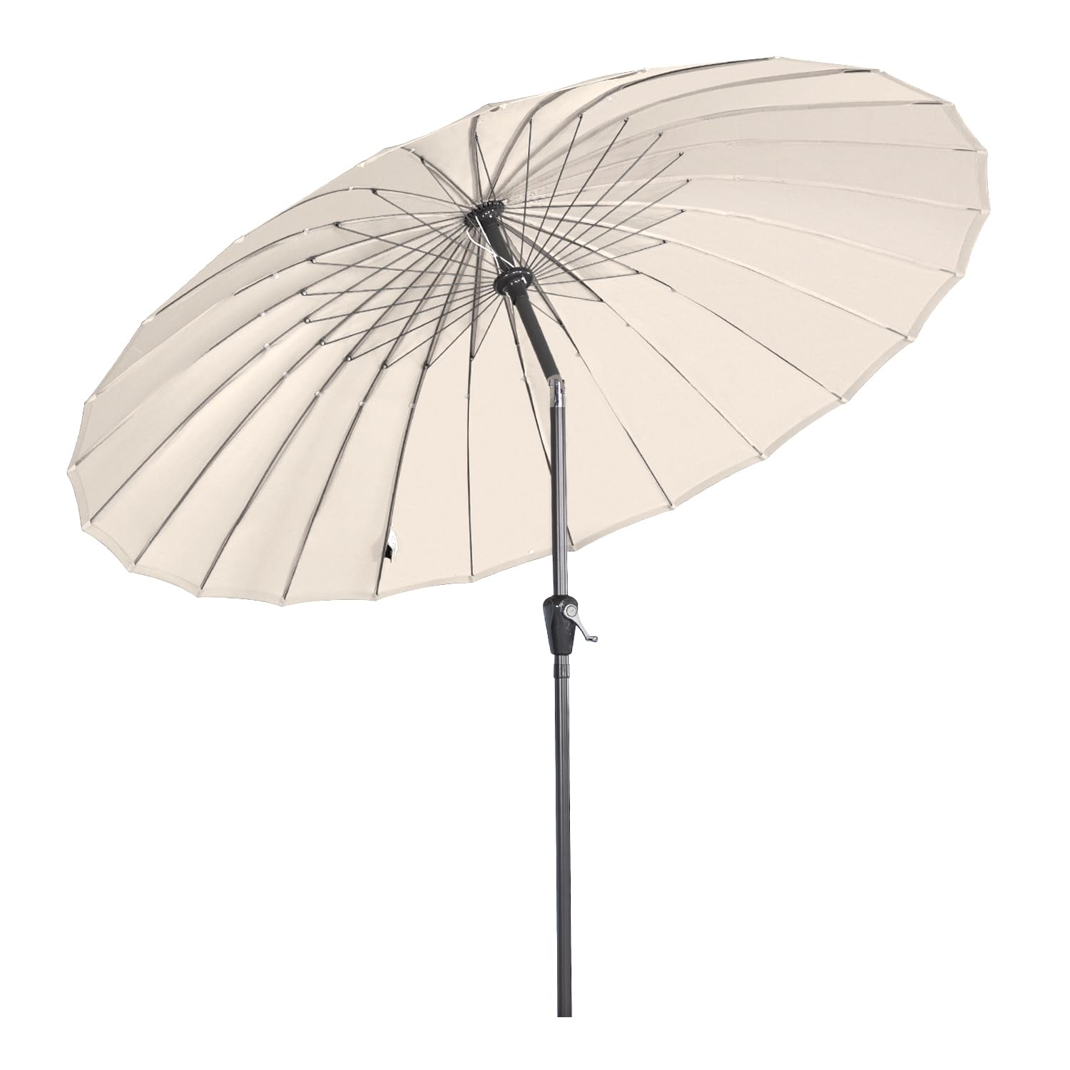Angel Living Parasol De Jardin Parasol 250cm Rond, 24 baleines, L'Ombre De MéCanisme D'Inclinaison De Manivelle, Protection UV, pour Balcon, Terrasse, Piscine, Extérieur, Plage