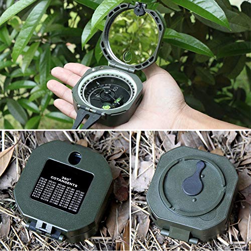Compas fluorescent pour camping doté d'un mesureur de carte mécanique précis - 5